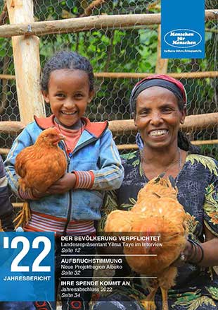 Cover of the annual report 2022 by Menschen für Menschen